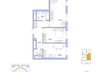 Продается 2-комнатная квартира, 61.6 м2, Санкт-Петербург, Приморский район