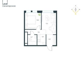 Продается двухкомнатная квартира, 36.4 м2, Москва, метро Селигерская, жилой комплекс Левел Селигерская, к1