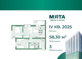 Продажа 3-комнатной квартиры, 54.3 м2, Саратов, проспект Героев Отечества, 3