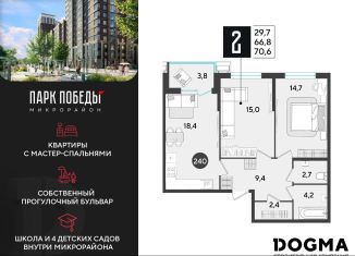 Продам двухкомнатную квартиру, 70.6 м2, Краснодар, Прикубанский округ