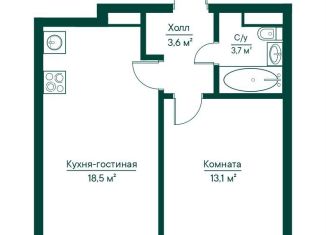 Продам однокомнатную квартиру, 38.9 м2, Самара, метро Российская