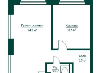 Продажа 1-ком. квартиры, 46.6 м2, Самара, метро Российская