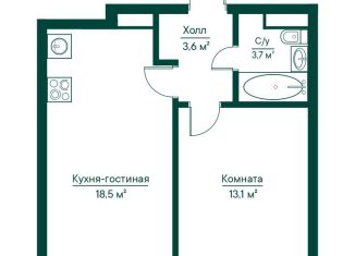 Продаю однокомнатную квартиру, 38.9 м2, Самара, метро Российская