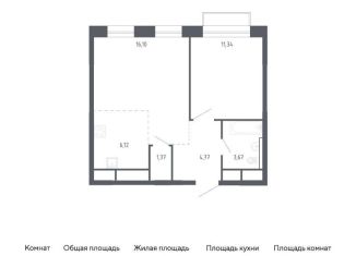Продается 1-комнатная квартира, 43.4 м2, Московская область, жилой квартал Новоград Павлино, к7