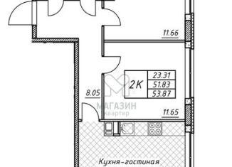 Продам 2-комнатную квартиру, 53.9 м2, Санкт-Петербург, метро Академическая