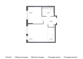 1-комнатная квартира на продажу, 38.6 м2, Тюмень, жилой комплекс Чаркова 72, 1.3