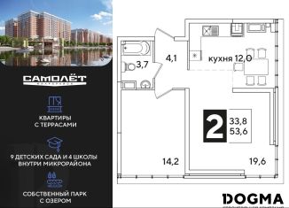 Продам 2-комнатную квартиру, 53.6 м2, Краснодар, Прикубанский округ