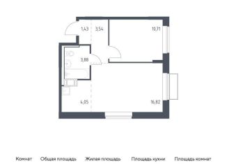 Продажа 1-комнатной квартиры, 40.4 м2, посёлок Мирный, жилой комплекс Томилино Парк, к6.3