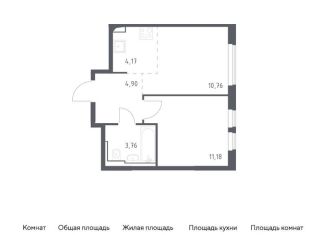 Продажа однокомнатной квартиры, 34.8 м2, село Остафьево, жилой комплекс Остафьево, к19