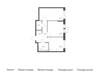 Продам двухкомнатную квартиру, 53.5 м2, Московская область, жилой комплекс Егорово Парк, к3.2