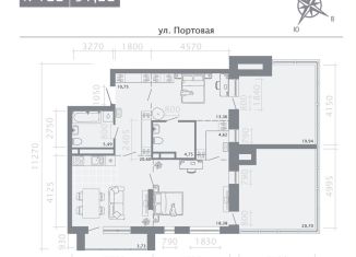 Продажа двухкомнатной квартиры, 91.2 м2, Татарстан, Портовая улица, 37Б