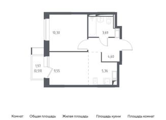 1-комнатная квартира на продажу, 34.1 м2, Московская область, микрорайон Пригород Лесное, к5.1