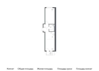 Однокомнатная квартира на продажу, 45.1 м2, село Остафьево, жилой комплекс Остафьево, к22