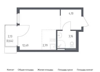 Квартира на продажу студия, 23.2 м2, Москва, жилой комплекс Остафьево, к22
