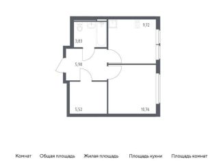 Продаю однокомнатную квартиру, 35.8 м2, Москва, жилой комплекс Остафьево, к22