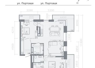 3-комнатная квартира на продажу, 79.9 м2, Татарстан, Портовая улица, 37Б