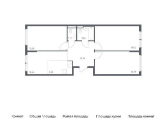 Трехкомнатная квартира на продажу, 80.5 м2, село Остафьево, жилой комплекс Остафьево, к22