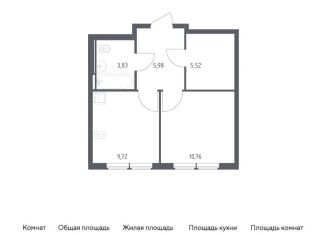 Продам однокомнатную квартиру, 35.8 м2, Москва, жилой комплекс Остафьево, к23