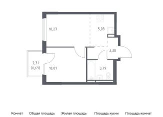 1-ком. квартира на продажу, 33.2 м2, Московская область