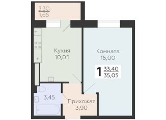 Продажа 1-комнатной квартиры, 35.1 м2, Всеволожск