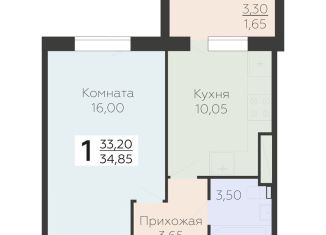 Продажа однокомнатной квартиры, 34.9 м2, Всеволожск, ЖК Радужный