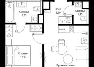 Продается однокомнатная квартира, 36.5 м2, Москва, станция Тушинская