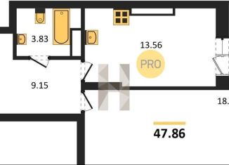 Продажа 1-ком. квартиры, 47.9 м2, Новосибирск, метро Студенческая