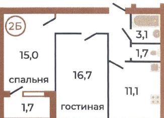 Продам 2-ком. квартиру, 56.8 м2, село Богословка, Солнечная улица, 138