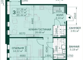 Продажа 3-комнатной квартиры, 83.9 м2, Санкт-Петербург, Магнитогорская улица, 1, Красногвардейский район