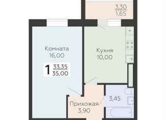 Однокомнатная квартира на продажу, 35 м2, Всеволожск, ЖК Радужный