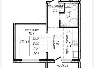 Однокомнатная квартира на продажу, 28 м2, Новосибирск, Ленинский район