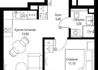 Продается однокомнатная квартира, 32.9 м2, Москва, станция Тушинская