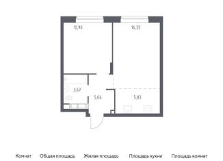 Продается 1-комнатная квартира, 43.8 м2, Балашиха