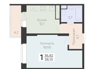 Продаю однокомнатную квартиру, 38.1 м2, Подольск, Садовая улица, 3к1