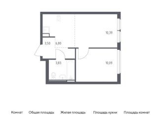 Однокомнатная квартира на продажу, 34.6 м2, село Остафьево, жилой комплекс Остафьево, к20