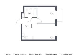 Продажа 1-комнатной квартиры, 34.3 м2, Виллозское городское поселение