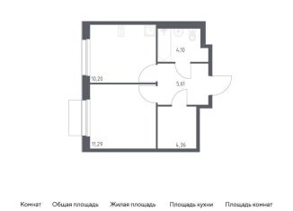 Продается 1-комнатная квартира, 35.6 м2, Москва, жилой комплекс Новое Внуково, к32