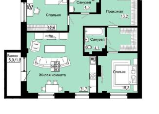Продается 3-ком. квартира, 85.7 м2, Красноярск