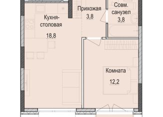 Продам однокомнатную квартиру, 38.4 м2, Татарстан
