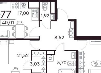 Продам 2-комнатную квартиру, 76.2 м2, Санкт-Петербург, Петровский проспект, 22к2, ЖК Фамилия