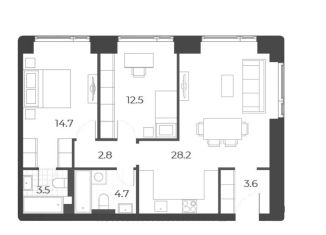 Продам 2-ком. квартиру, 70 м2, Москва, район Москворечье-Сабурово