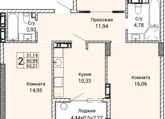 Продаю двухкомнатную квартиру, 63.2 м2, Севастополь, улица Братьев Манганари, 28