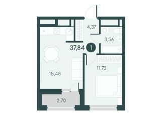 Продам однокомнатную квартиру, 37.8 м2, Курганская область