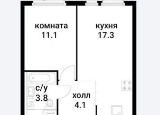 1-комнатная квартира на продажу, 36 м2, Москва, ЗАО, Малая Очаковская улица, 4Ак2