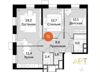 Продается 3-ком. квартира, 72 м2, Москва, жилой комплекс Движение Тушино, к4, метро Щукинская