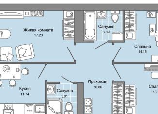 Продам трехкомнатную квартиру, 76 м2, Ульяновск, Ленинский район, Соборная площадь