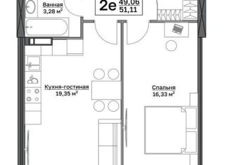 Продам 1-комнатную квартиру, 51.1 м2, Пермский край, Пушкарская улица, 142А