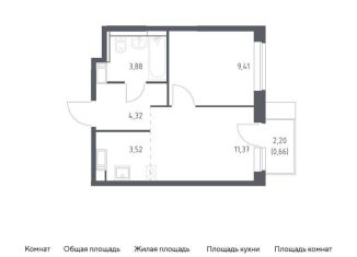 Продается 1-ком. квартира, 33.2 м2, Московская область, жилой комплекс Прибрежный Парк, 9.2