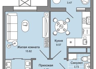 Продажа однокомнатной квартиры, 35 м2, Ульяновск, Заволжский район