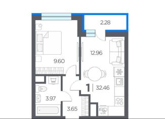Продается 1-комнатная квартира, 32.5 м2, Рязанская область